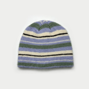 Simple Series Casual Stripe Mixed Color Wool Polyester Blend Beanie h5 Picture2