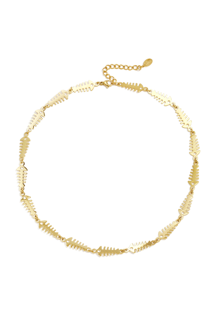 Edelstahl-Kettenhalsketten Mit Fischmotiv, Lässig-Schlichte Serie, Damenschmuck