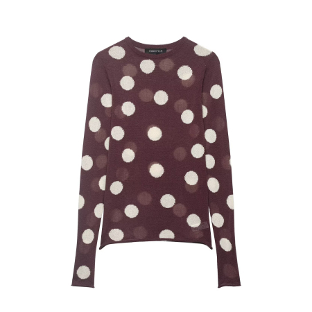 Eleganter Retro-Pullover Mit Polka-Dots, Transparent Und Schmal Geschnitten