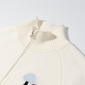 Casual Fruit And Vegetable Pattern Embroidery Straight Acrylic Knit Cardigan h5 Picture4