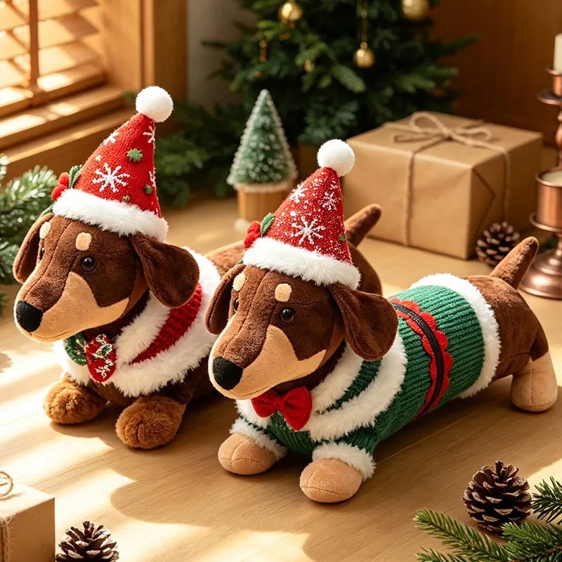 Cute Christmas Sausage Dog Doll Picture2