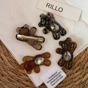 Simple Series Cute Animal Leopard Print Gradient Color Acetate Rhinestone Hair Clips h5 Picture5