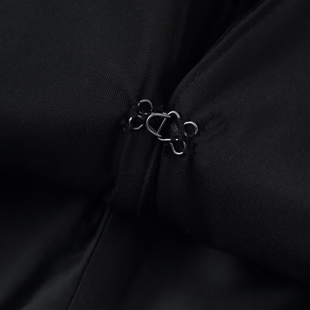 Retro Elegant Versatile Stand Collar Tie Knot Cropped Jackets & Coats h5Picture5