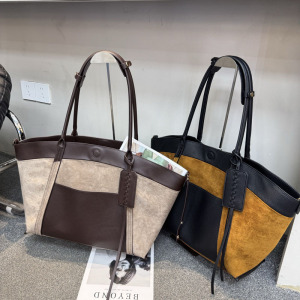 Casual Style Patchwork Solid Color Patchwork Suede Women's Tote Bags h5 Picture6
