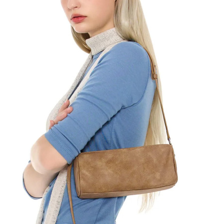 Minimalist Style None Solid Color Suede Women's Underarm Shoulder Bags 2