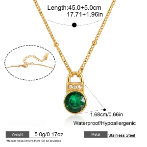Luxurious Series Daily Droplet Heart Stainless Steel Waterproof Gold Color Women's Pendant Necklaces h5