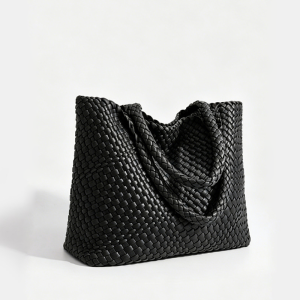 Casual Style Woven Solid Color Woven Premium Quality Pu Women's Square Tote Bags h5 Picture2