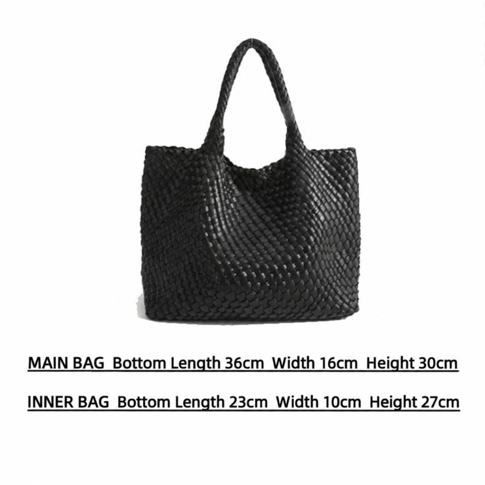 Casual Style Woven Solid Color Woven Premium Quality Pu Women's Square Tote Bags h5Picture6
