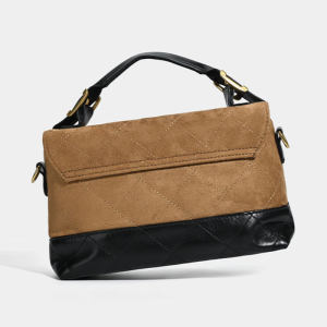 Parisian Chic Style Quilted Stitching Patchwork Patchwork Mixed Color Suede Women's Square Crossbody Bags h5 Picture3