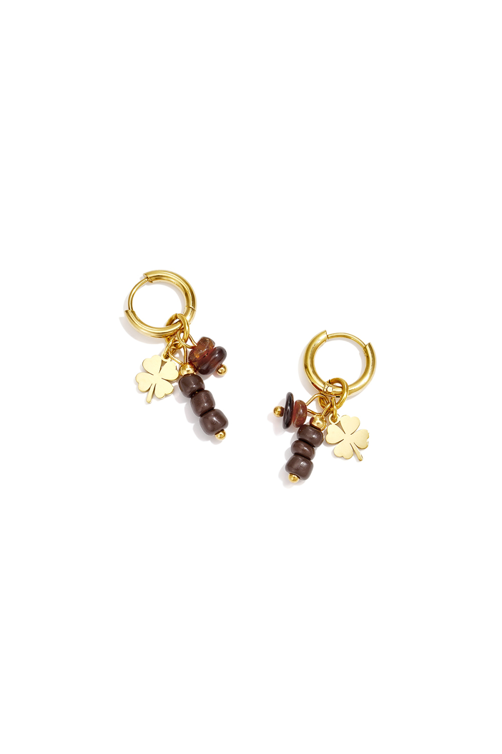 Pendientes De Cuentas De Acero Inoxidable Clover Casual Daily Simple Series Joyería Para Mujer