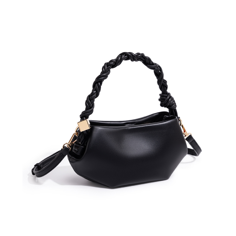 Minimalist Style Metal Hardware Irregular Shape Solid Color Twist Pu Women's Square Crossbody Bags h5Picture2