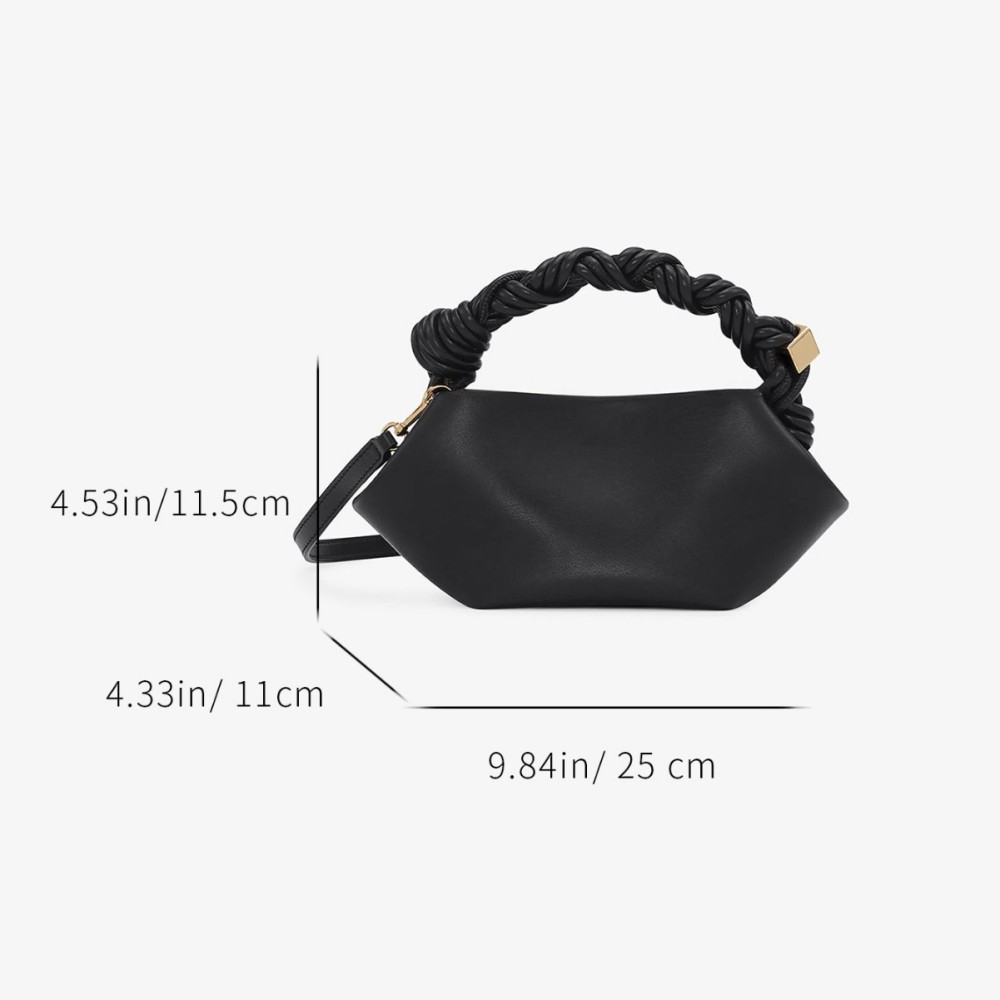 Minimalist Style Metal Hardware Irregular Shape Solid Color Twist Pu Women's Square Crossbody Bags h5Picture7