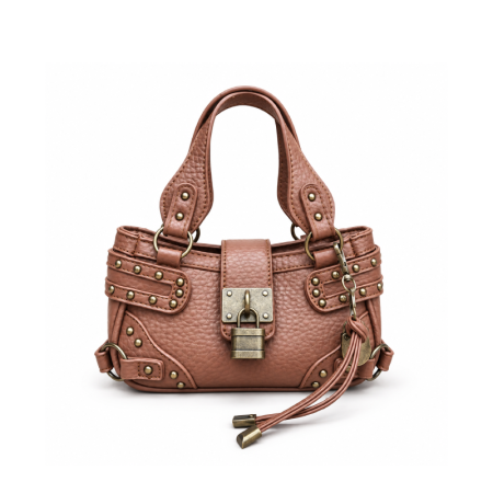 Streetwear Stijl, Metalen Details, Studs, Effen Kleur, Sluiting, Klinknagels, Premium Kwaliteit Pu, Vierkante Dameshandtas 2