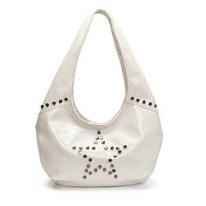 Casual Style Metal Hardware Studded Solid Color Star Rivet Pu Women's Underarm Shoulder Bags h5