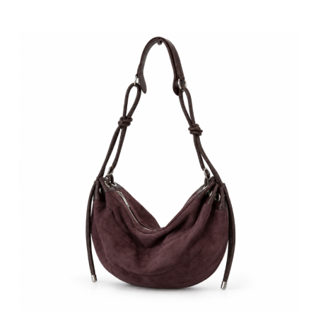 Casual Style None Solid Color Patchwork Suede Women's Pillow Shoulder Bags 2