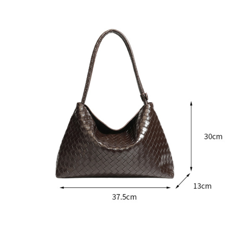 Parisian Chic Style Woven Solid Color Woven Pu Women's Square Shoulder Bags h5Picture10