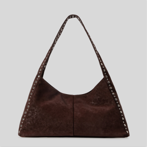 Casual Style Metal Hardware Studded Solid Color Rivet Suede Women's Square Shoulder Bags h5 Picture6