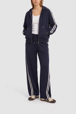 Lässige, Gestreifte, Gerade Geschnittene Hose Aus Polyester. h5 Bild8