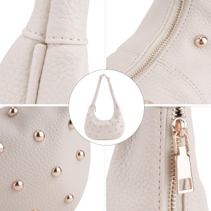 Casual Style Metal Hardware Studded Solid Color Rivet Pu Women's Underarm Shoulder Bags h5 Picture8