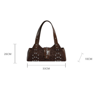 Streetwear Style Studded Leopard Print Rivet Pu Women's Square Shoulder Bags h5 Picture10