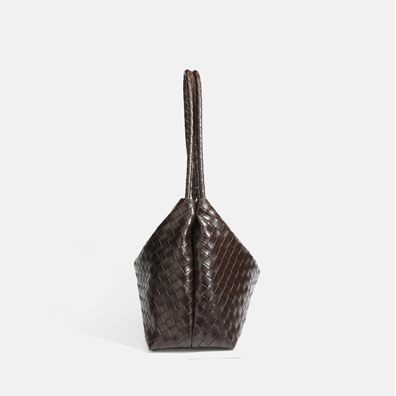 Parisian Chic Style Woven Solid Color Woven Pu Women's Square Shoulder Bags h5Picture6