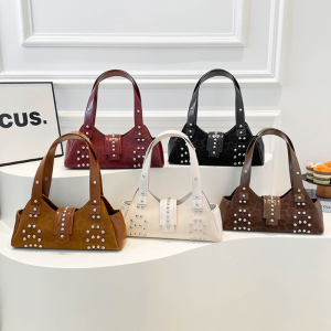 Streetwear Style Studded Leopard Print Rivet Pu Women's Square Shoulder Bags h5 Picture6