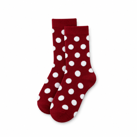 Calzini Da Donna A Metà Polpaccio Con Motivo A Pois Natalizi, Leggeri E Comodi, Con Contrasto Di Colori.