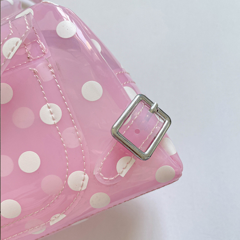Y2K Style Metal Hardware Pvc / Transparent Solid Color Polka Dots Pvc Women's Square Handbags Picture7