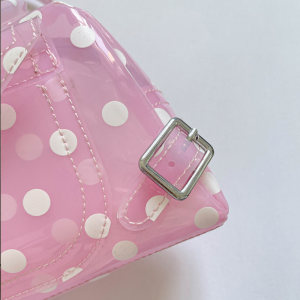 Y2K Style Metal Hardware Pvc / Transparent Solid Color Polka Dots Pvc Women's Square Handbags h5 Picture7
