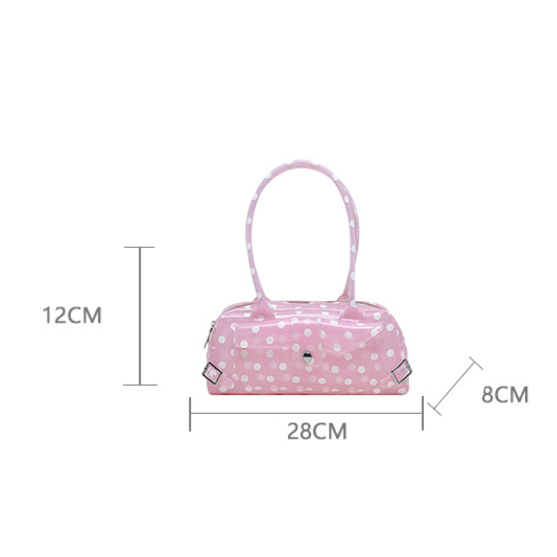 Y2K Style Metal Hardware Pvc / Transparent Solid Color Polka Dots Pvc Women's Square Handbags Picture9