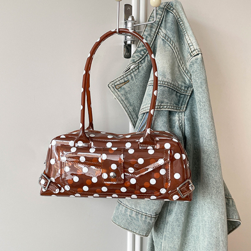 Y2K Style Metal Hardware Pvc / Transparent Solid Color Polka Dots Pvc Women's Square Handbags Picture4