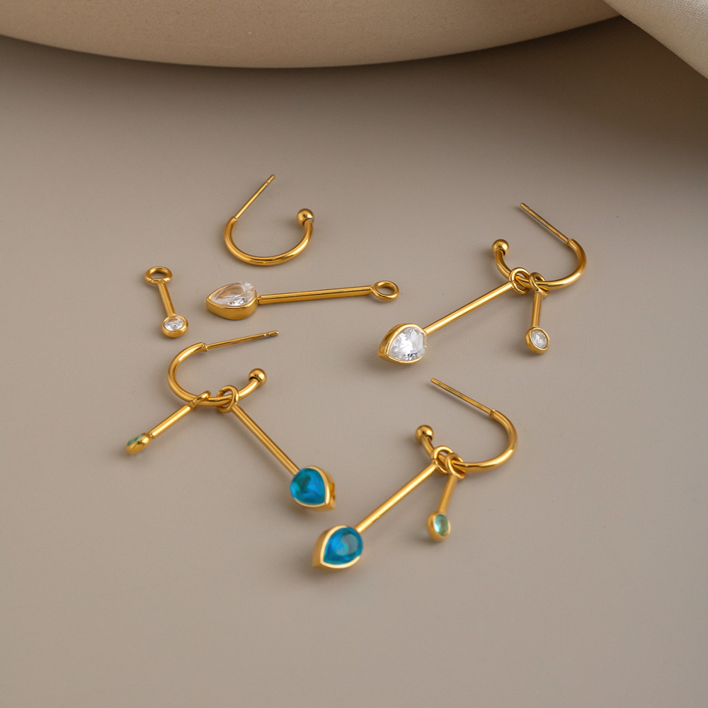 Orecchini Pendenti Da Donna In Acciaio Inossidabile Color Oro, Dalla Forma Geometrica E Impermeabili. Immagine5