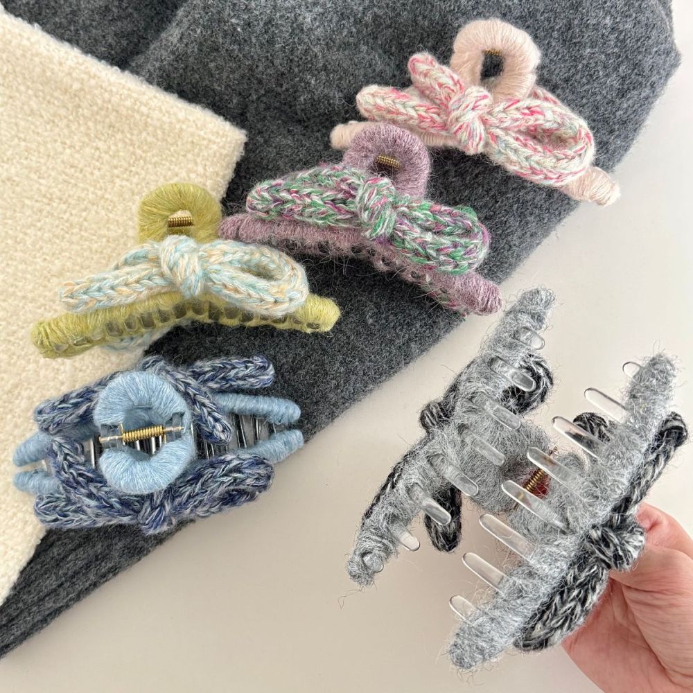 Simple Series Daily Bow Knot Solid Color Woven Gradient Color Fabric Hair Claws Picture2