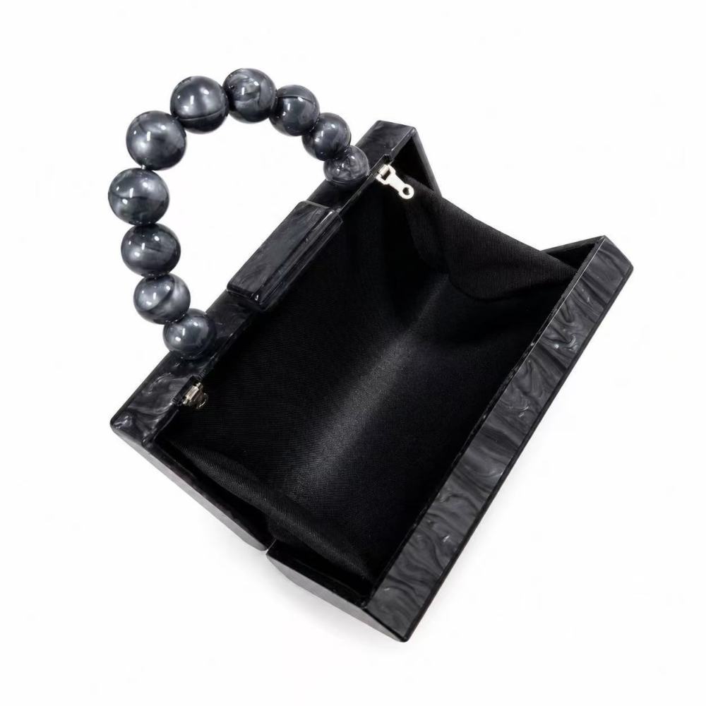 Evening Style None Beads Mixed Color Gradient Color Acrylic Women's Square Bag Handbags h5Picture5