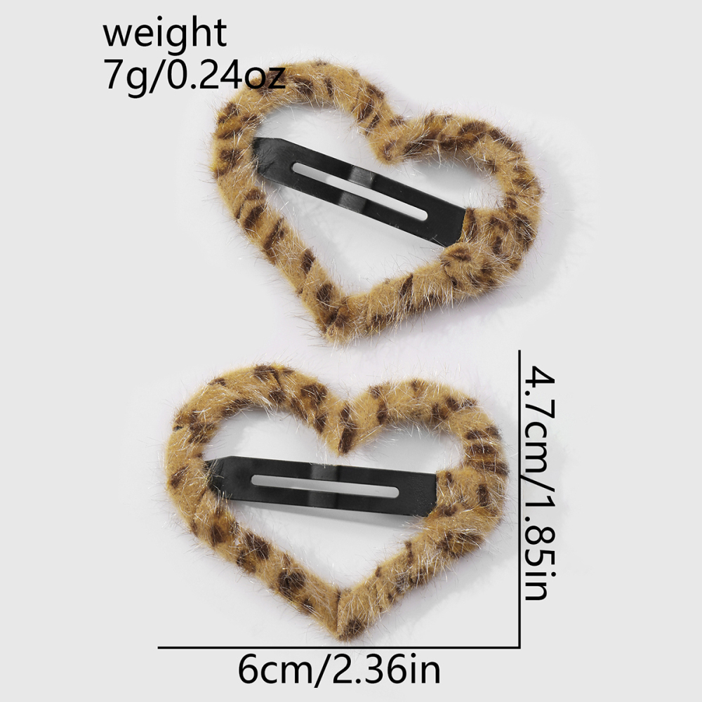 Fermagli Per Capelli In Ferro Simple Series Retro Heart Leopard Print Star Immagine2