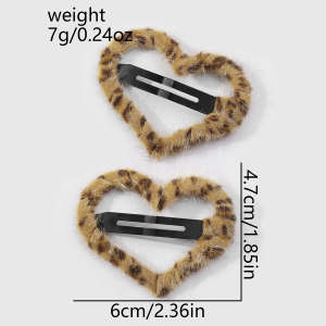 Fermagli Per Capelli In Ferro Simple Series Retro Heart Leopard Print Star h5 Immagine2