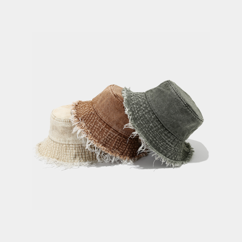 Simple Series Casual Solid Color Tassel Gradient Color Cotton Bucket Hats h5Picture2