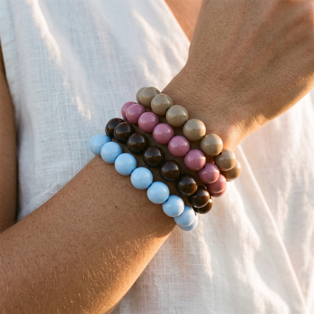 Simple Series Daily Solid Color Beads Acrylic Women's Beaded Bracelets