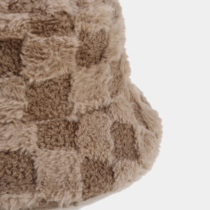 Simple Series Casual Plaid Imitation Fur Bucket Hats h5 Picture5