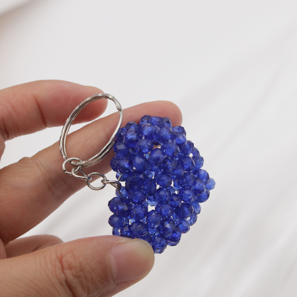 Simple Series Sweet Heart Solid Color Beads Alloy Keychain h5Picture6