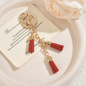 Simple Series Dagelijkse Sleutelhanger Met Kwastje In Effen Kleur Van Legering h5