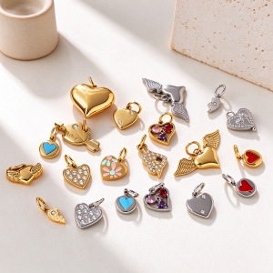 Simple Series Daily Diy Heart Stainless Steel Waterproof Gold Color Pendants h5 Picture3