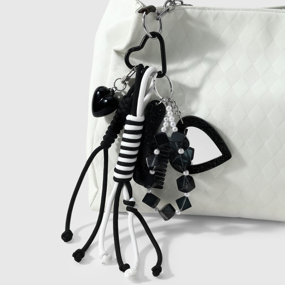 Simple Series Daily Heart Bow Knot Beads Polyester Bag Charms h5Picture5