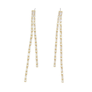 Luxurious Series Elegant Tassel Chain Copper Zircon Women's Party Earrings h5 