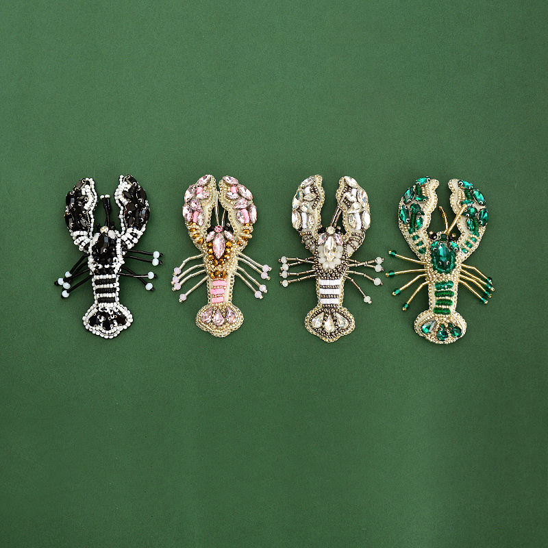 Luxurious Series Natural Animal Solid Color Oceanic Style Beads Woven Seed Handmade Bead Rhinestone Brooches h5Picture3