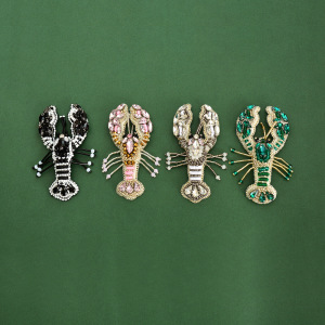 Luxurious Series Natural Animal Solid Color Oceanic Style Beads Woven Seed Handmade Bead Rhinestone Brooches h5 Picture3