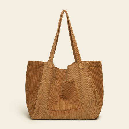 Lässiger Stil, Einfarbig, Cord, Quadratische Schultertasche Für Damen