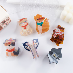 Simple Series Cute Animal Cartoon Christmas Pvc Hair Claws h5 Picture4