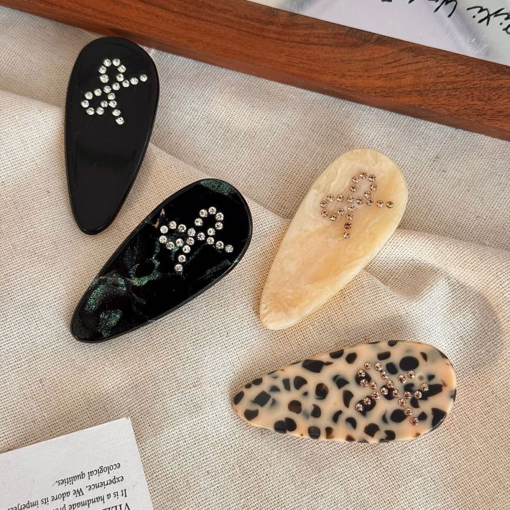 Simple Series Daily Bow Knot Leopard Print Gradient Color Acetate Rhinestone Hair Clips h5Picture3