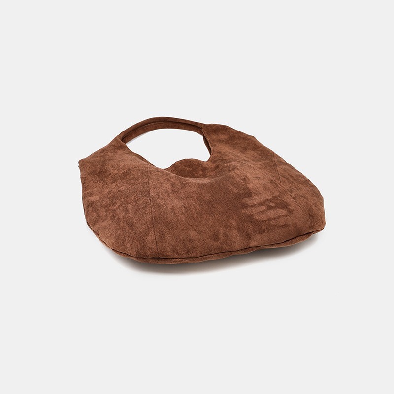 Casual Style Patchwork Solid Color Suede Women's Round Tote Bags h5Picture3
